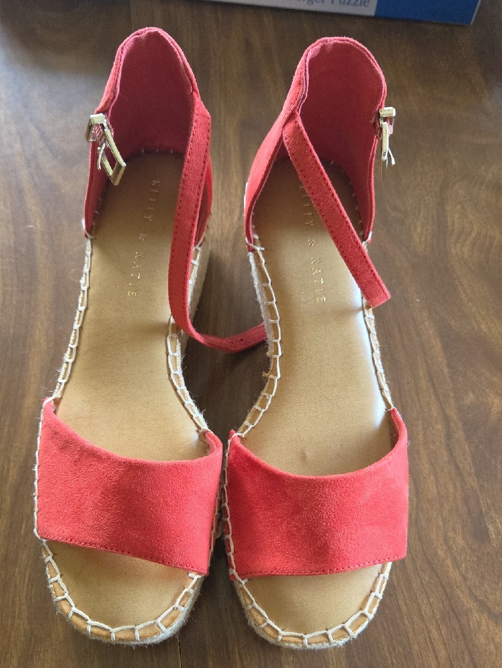 Kelly & Katie Red Ankle-Strap Espadrille Sandals